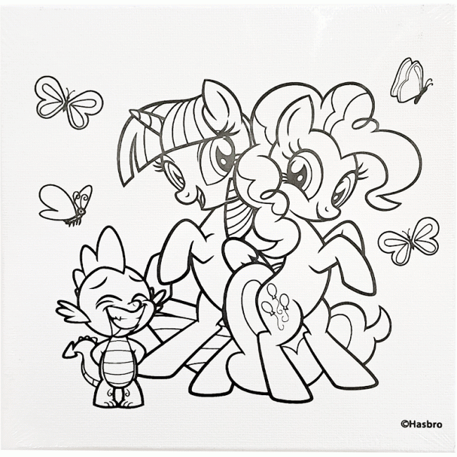 MY LITTLE PONY กรอบภาพระบายสีผ้าแคนวาสพร้อมชุดสี (ลายทไวไลท์สปาร์กเคิล & พิงกี้พาย)